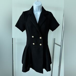 Black Button Detail Mini Dress - Finesse